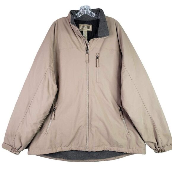 Duluth Trading Co Jacket Mens Size XLT Tall Tan Khaki Zip Up Pockets Lined - Picture 2 of 15